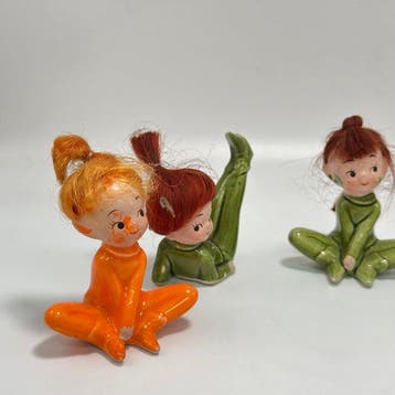 Beeldje - Collection of Five Ceramic Pixie / Elf Figurines