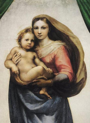 Raffaello Sanzio (1483-1520) (after) - Madonna Sixtina,, Antiek en Kunst