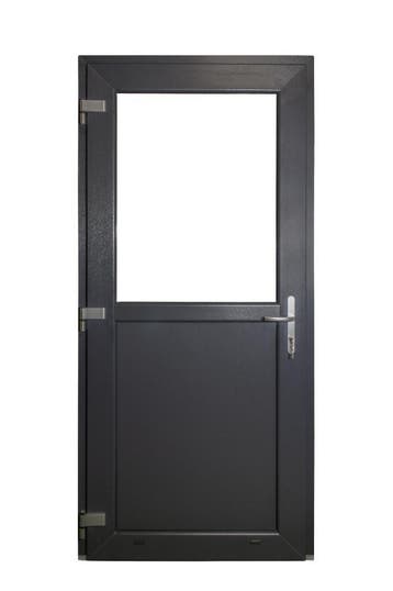 Buiten deur 1/2 glas Premium Plus b98 x h215 cm Antraciet L, 80 tot 100 cm, 215 cm of meer, Nieuw, Ophalen of Verzenden