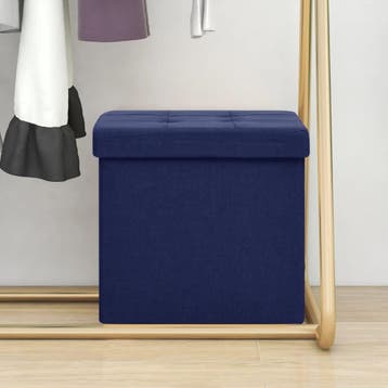 vidaXL Opbergkruk inklapbaar kunstlinnen blauw, Verzenden