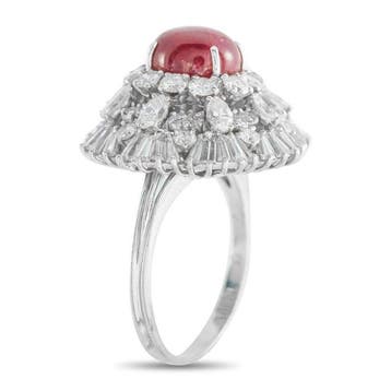 Bague Platine, Bague en platine avec diamant de 3,76 ct et