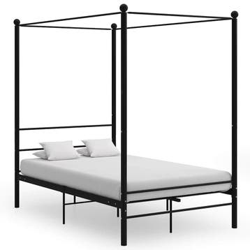 vidaXL Hemelbedframe metaal zwart 120x200 cm, Verzenden, Nieuw