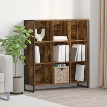 vidaXL Boekenkast 99,5 x 30 x 108,5 cm Bewerkt hout Rook Eik, Verzenden, Nieuw