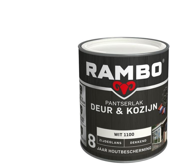 Rambo Pantserlak Deur en Kozijn Wit 1.5L, Doe-het-zelf en Bouw, Verf, Beits en Lak, Wit, Nieuw, Verzenden