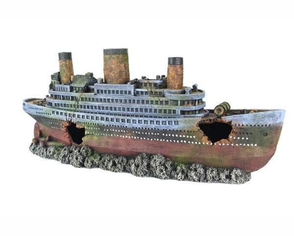 Tiatanic , scheepswrak / Aquariumdecoratie As-0014, Animaux & Accessoires, Poissons | Aquariums & Accessoires, Envoi
