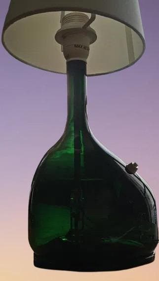 M. ELEBACK, C. OJERSTAM - Lampe de table - Verre - Lampa, Antiek en Kunst, Antiek | Verlichting