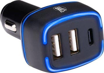 2dekans | All Ride Autolader USB - 2x USB-A en USB-C, Télécoms, Téléphonie mobile | Chargeurs pour téléphone, Ophalen of Verzenden