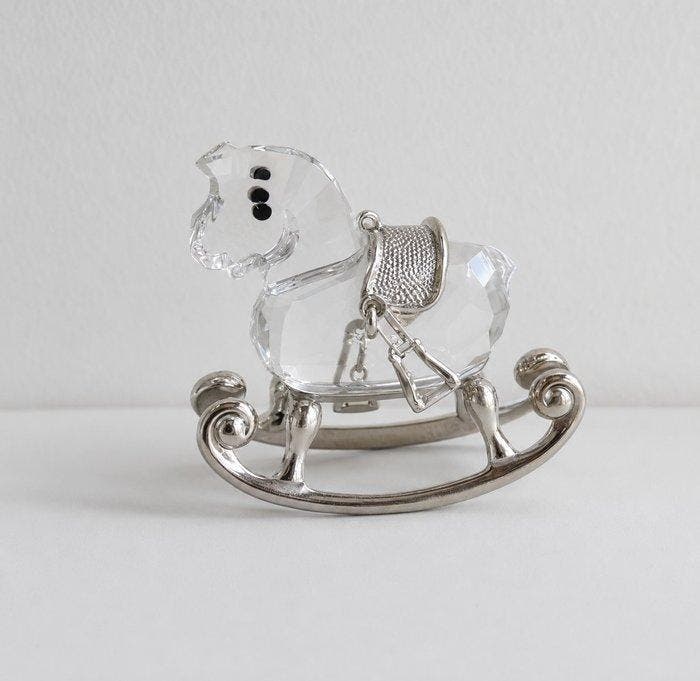 Swarovski - Figuur - Rocking Horse, Silver - 626866 -, Antiquités & Art, Curiosités & Brocante