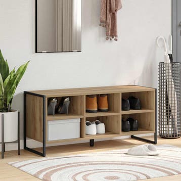 vidaXL Schoenenkast 100 x 35 x 44 cm Bewerkt hout, Verzenden, Nieuw