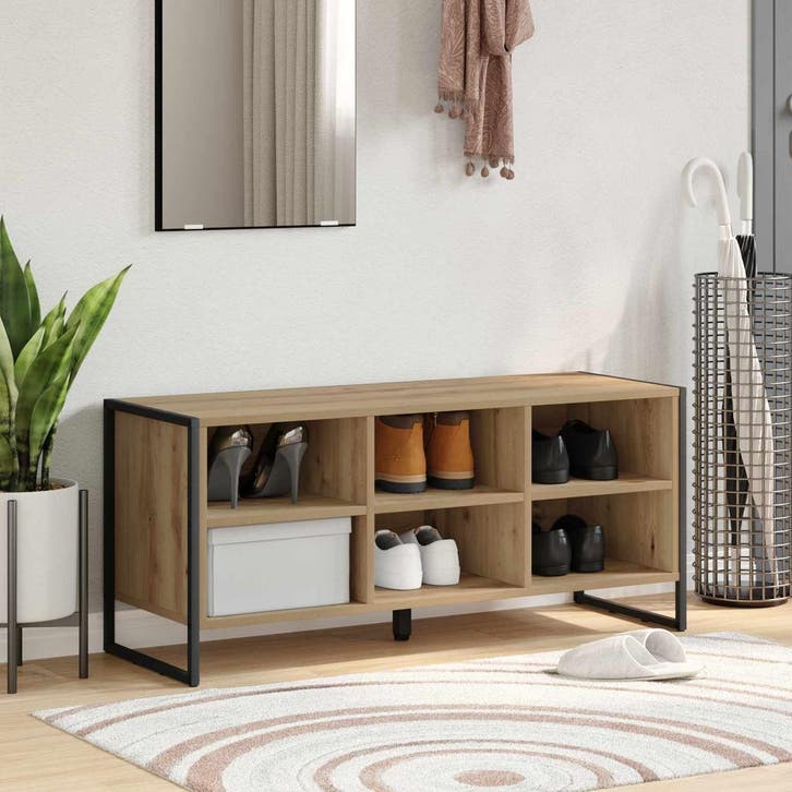 vidaXL Schoenenkast 100 x 35 x 44 cm Bewerkt hout, Huis en Inrichting, Kasten | Schoenenkasten, Nieuw, Verzenden
