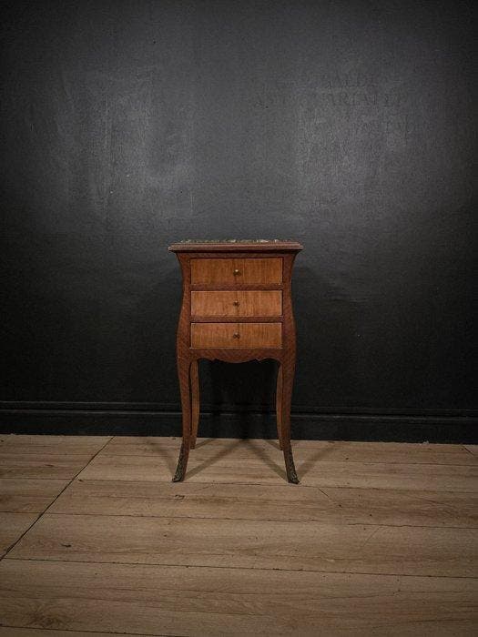 Table de chevet - Bois, Marbre, Bronze, Antiek en Kunst, Antiek | Overige Antiek