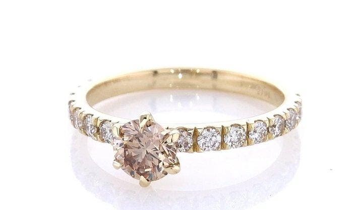 Zonder minimumprijs - Ring - 14 karaat Geel goud - 0.95ct., Bijoux, Sacs & Beauté, Bagues