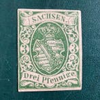 Saksen 1851 - 3 Pfenninge wapenschild gekeurd Feldman - MH -, Gestempeld