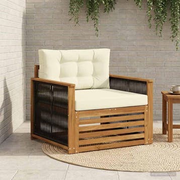 vidaXL Buiten Midden Sofa Naturel, Verzenden, Nieuw