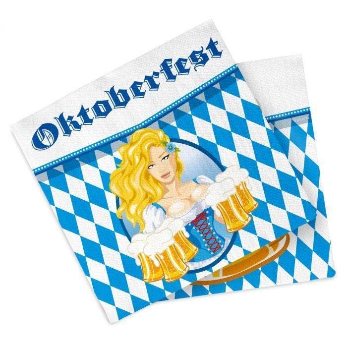 Oktoberfest Servetten 33cm 20st, Hobby en Vrije tijd, Feestartikelen, Nieuw, Verzenden