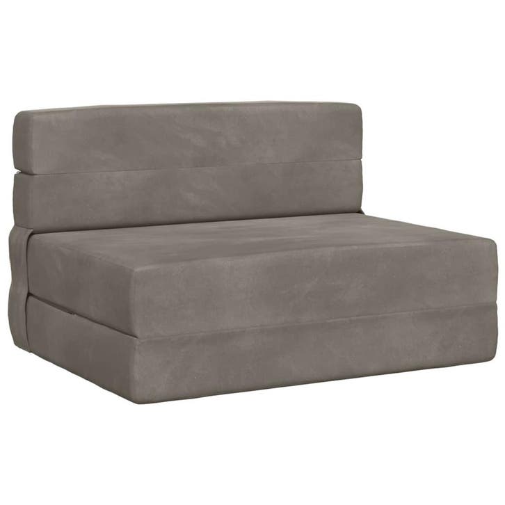 vidaXL Vouwsofa Bed Lichtgrijs 190 x 70 x 15 cm Fluweel, Maison & Meubles, Canapés | Salons, Envoi