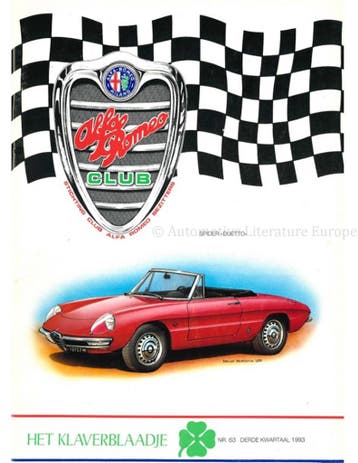 1993 ALFA ROMEO CLUB HET KLAVERBLAADJE 63 NEDERLANDS, Ophalen of Verzenden