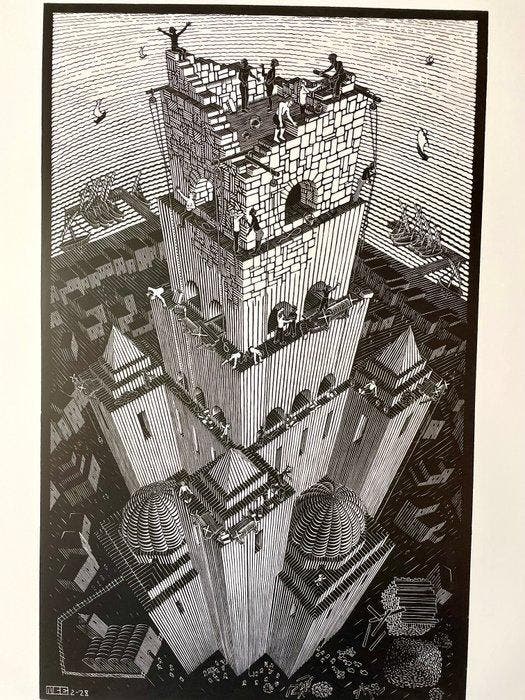 M.C. Escher (1898-1972) - Tower of Babel (1928), Antiquités & Art, Art | Dessins & Photographie