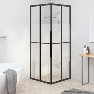 vidaXL Douchecabine 80x80x180 cm halfmat ESG zwart, Verzenden, Nieuw