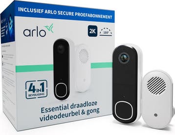 Arlo 2K draadloze video deurbel met camera &amp; gong, 1, Verzenden, Nieuw