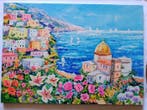 Alfredo Grimaldi (1950) - Positano fiorita (costiera, Antiquités & Art, Art | Peinture | Classique