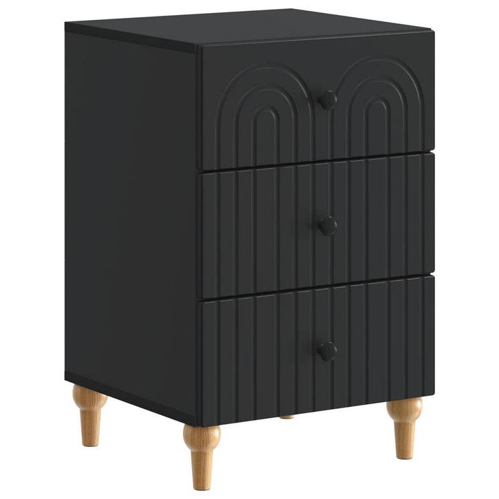vidaXL Nachtkastje met lade Zwart 43x 41 x 66,5 cm Bewerkt, Maison & Meubles, Chambre à coucher | Tables de chevet, Envoi