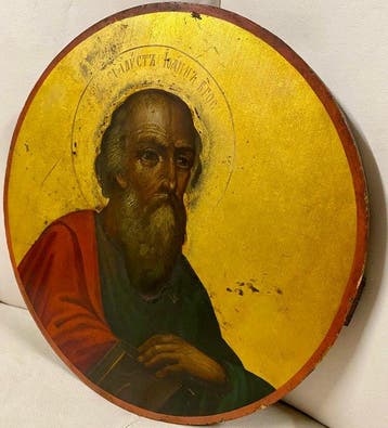 Icoon - Evangelist Johannes - Hout