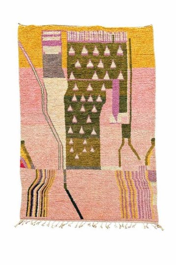 Kleurrijk Marokkaans modern tapijt – Mid-Century, Nieuw