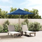 vidaXL Parasol met houten paal 198x198x231 cm azuurblauw, Verzenden