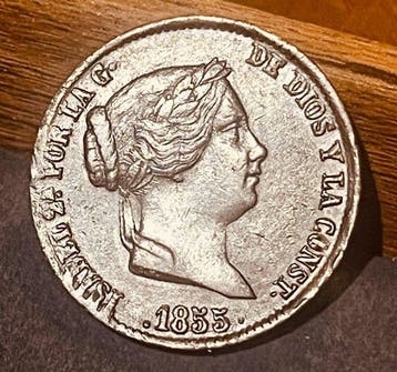 Espagne. Isabelle II. 25 Céntimos de Real 1855 Segovia (Sans
