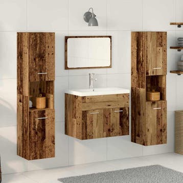 vidaXL Badkamermeubel Set 4 st Oud Hout Bewerkt hout, Verzenden, Nieuw