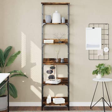 vidaXL Boekenrek 50x33x188,5 cm bewerkt hout gerookt, Verzenden, Nieuw