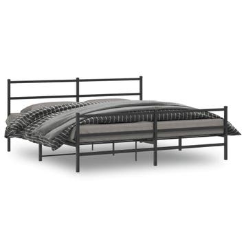vidaXL Bedframe met hoofd- en voeteneinde metaal zwart, Verzenden, Nieuw