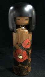 Gesigneerd Okamoto Usaburo / Japanse vintage houten