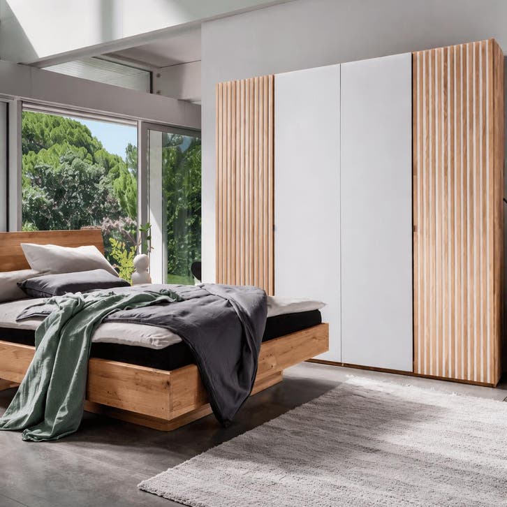 Forestales Brooklyn Massief Eikenhout Kledingkast - 240cm 4-, Huis en Inrichting, Kasten | Kleerkasten