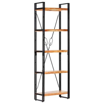 vidaXL Boekenkast met 5 schappen 60x30x180 cm massief, Verzenden, Nieuw
