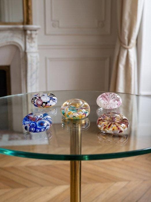 Murano - Presse-papier (5) - Glas, Murrine en bladgoud van, Antiek en Kunst, Antiek | Glaswerk en Kristal