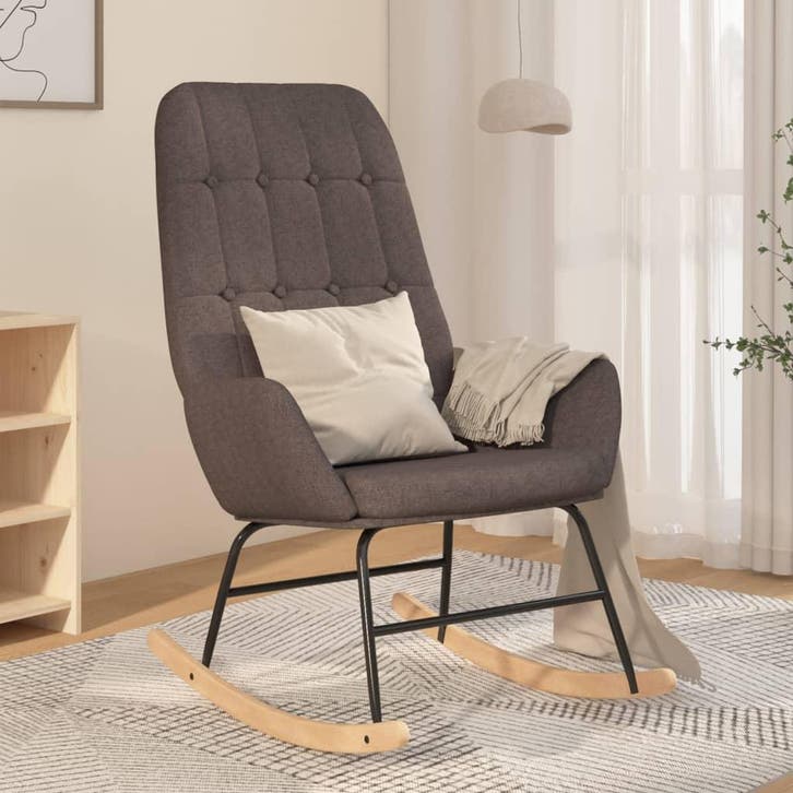 vidaXL Schommelstoel stof donkergrijs, Huis en Inrichting, Stoelen, Nieuw, Verzenden