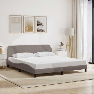 vidaXL Bedframe Dover stof taupe 180x200 cm, Verzenden, Nieuw