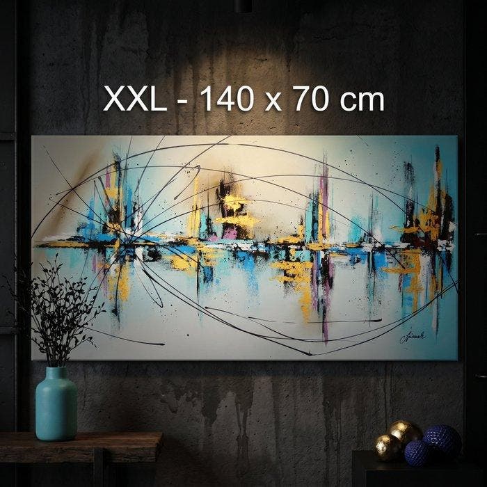 Monika Spiewak - Abstract - Oil Painting Stretched On The, Antiek en Kunst, Kunst | Schilderijen | Modern