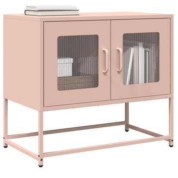 vidaXL Tv-meubel 68x39x60,5 cm koudgewalst staal roze, Verzenden