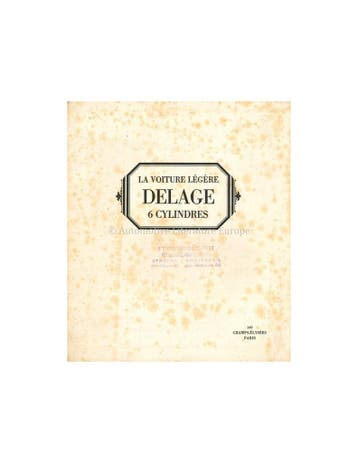 1928 DELAGE DM 6 CYLINDER BROCHURE FRANS