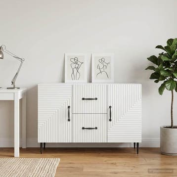 vidaXL Dressoir met lade Hoogglans Wit 89 x 34,5 x 60 cm, Verzenden, Nieuw