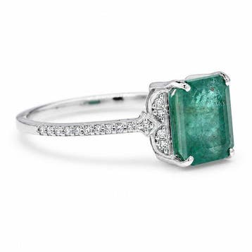 Zonder minimumprijs - Ring Platina - 1.92ct. tw. Smaragd -