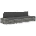 vidaXL Driezitsbank sectioneel poly rattan grijs, Verzenden, Nieuw