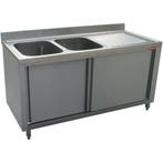 Spoeltafel | RVS | 2 Spoelbakken (Links) + Afdruipvlak |, Verzenden, Nieuw in verpakking