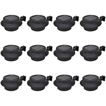 vidaXL Schuttinglampen 12 st solar LED zwart, Tuin en Terras, Verzenden, Nieuw