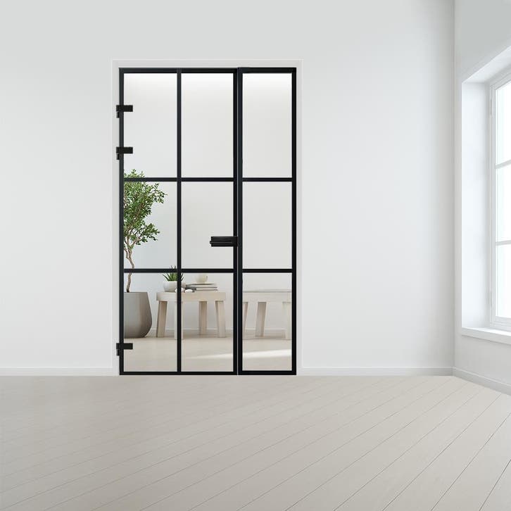 Steel look deur XL met zijlicht voor opdek kozijn, Doe-het-zelf en Bouw, Deuren en Vliegenramen, Nieuw, Verzenden