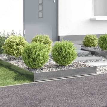 vidaXL Gazonrand 4 pcs 100 x 100 x 20 cm Staal Zilverkleurig, Tuin en Terras, Bielzen en Borduren, Verzenden, Nieuw