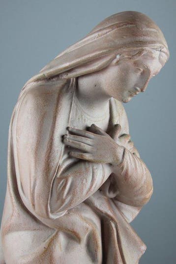 Beeldje - Praying Virgin Mary - Gips, Antiek en Kunst